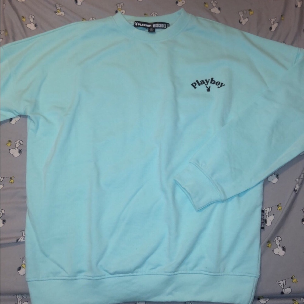 NWOT Playboy Mint Green / Baby Blue Sweatshirt Size 2